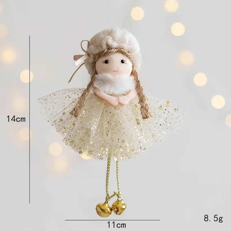 Lovely Girl Angel Santa Snowman Elk Dolls Pendant Xmas Tree Ornaments