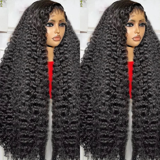 Transparent Deep Wave Frontal Wigs 30 34Inch Water Wave Lace Wig