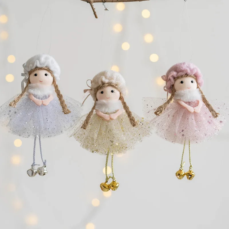 Lovely Girl Angel Santa Snowman Elk Dolls Pendant Xmas Tree Ornaments