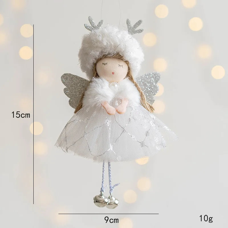 Lovely Girl Angel Santa Snowman Elk Dolls Pendant Xmas Tree Ornaments