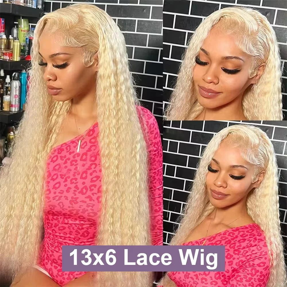 Deep Wave Lace Frontal Wigs 13x6 HD Human Hair Wig 36 Inches Water Wave