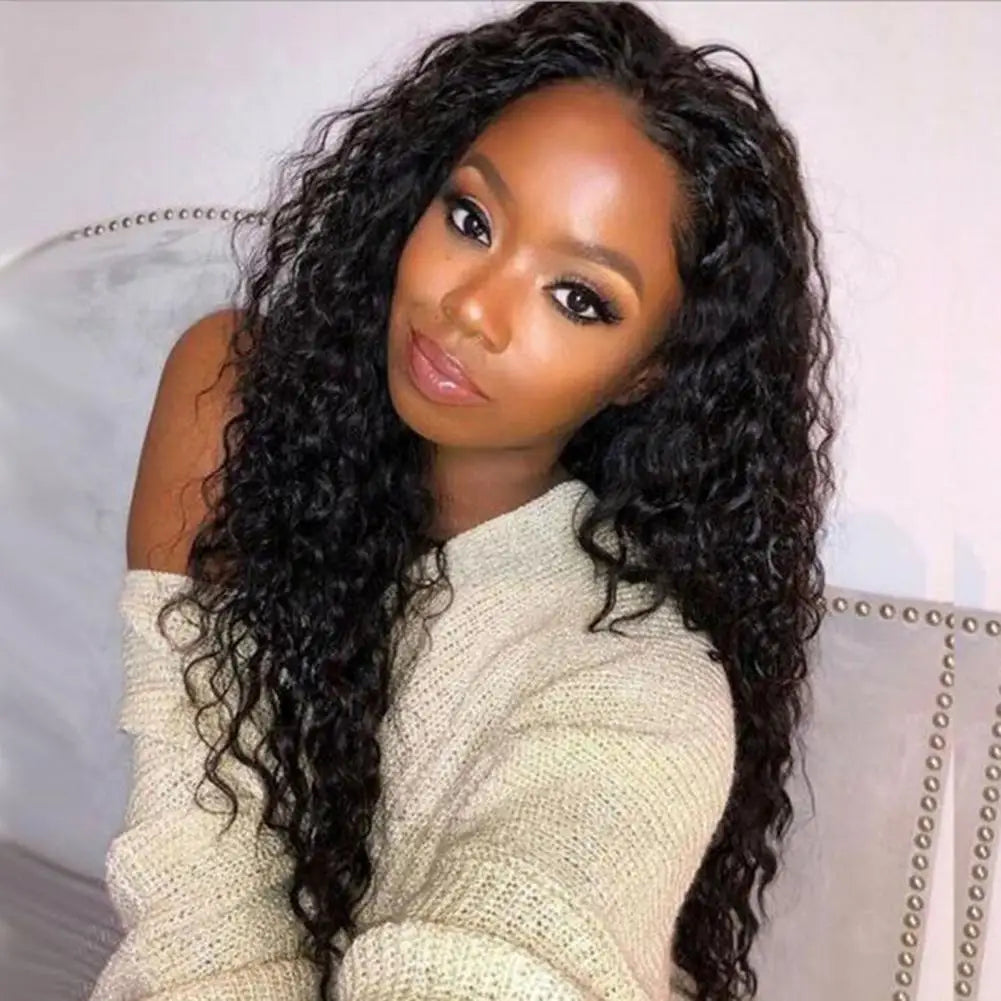 Women Long Curly Wig Soft Fluffy High Temperature Silk Hair Wig Natural African Curly Hair Extensions