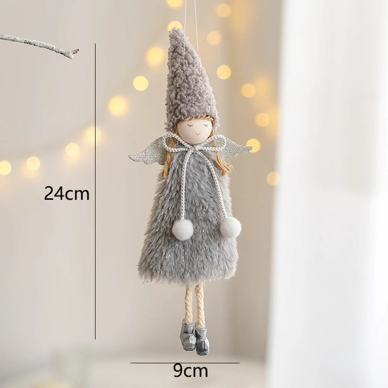 Lovely Girl Angel Santa Snowman Elk Dolls Pendant Xmas Tree Ornaments