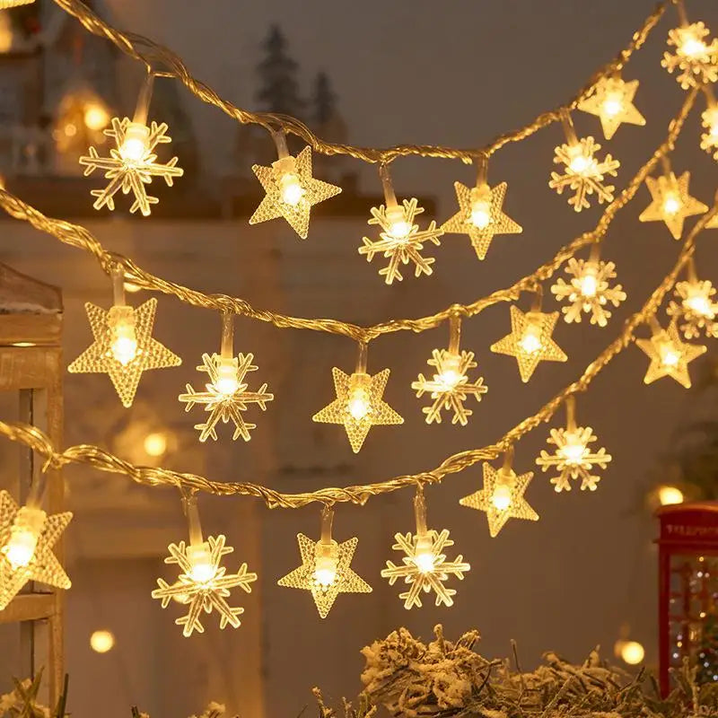 Christmas Decoration for Home Christmas Lights Snowflake String Lights