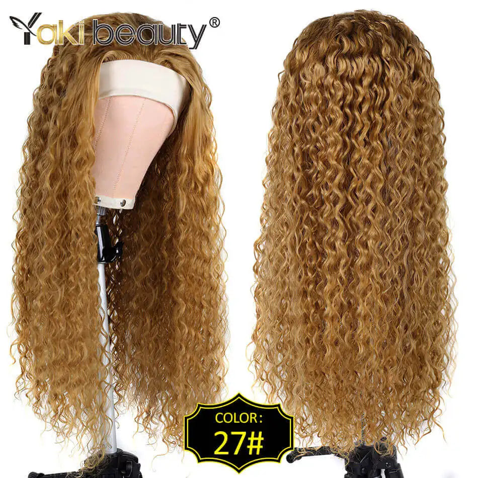 Long Kinky Curly Headband Wigs 28Inch Synthetic Ice Headband Wig