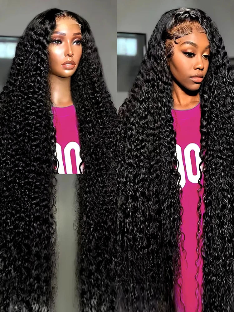 Loose Deep Wave 13X4 Lace Frontal Wig Brazilian Human Hair Transparent Water Curly Wigs