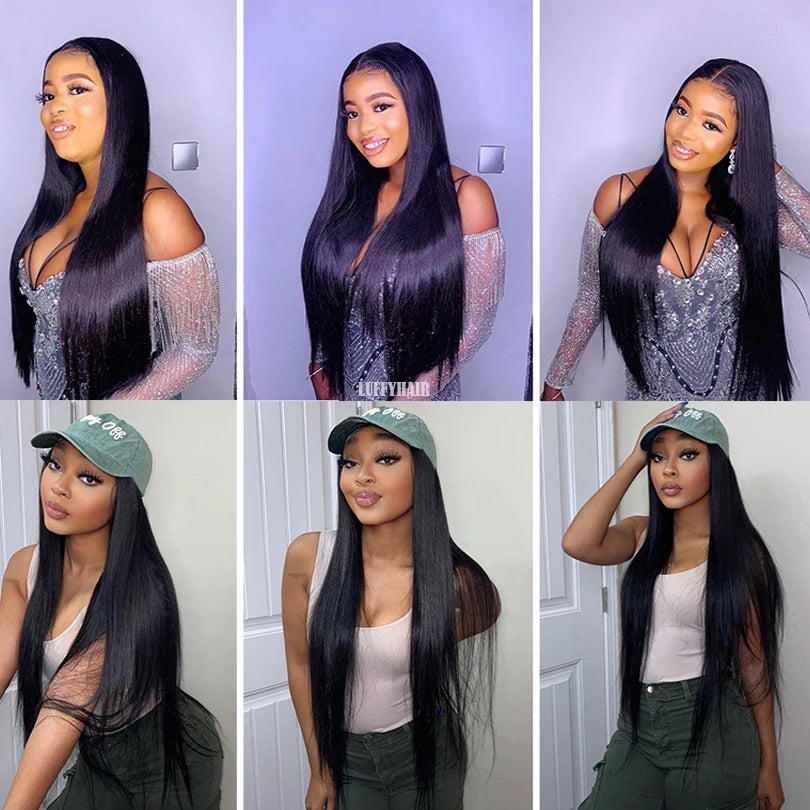 Straight Transparent Lace Human Hair Wigs