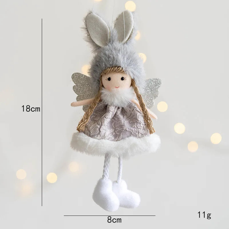 Lovely Girl Angel Santa Snowman Elk Dolls Pendant Xmas Tree Ornaments