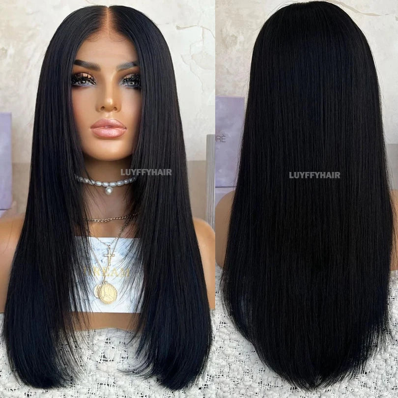 Straight Transparent Lace Human Hair Wigs