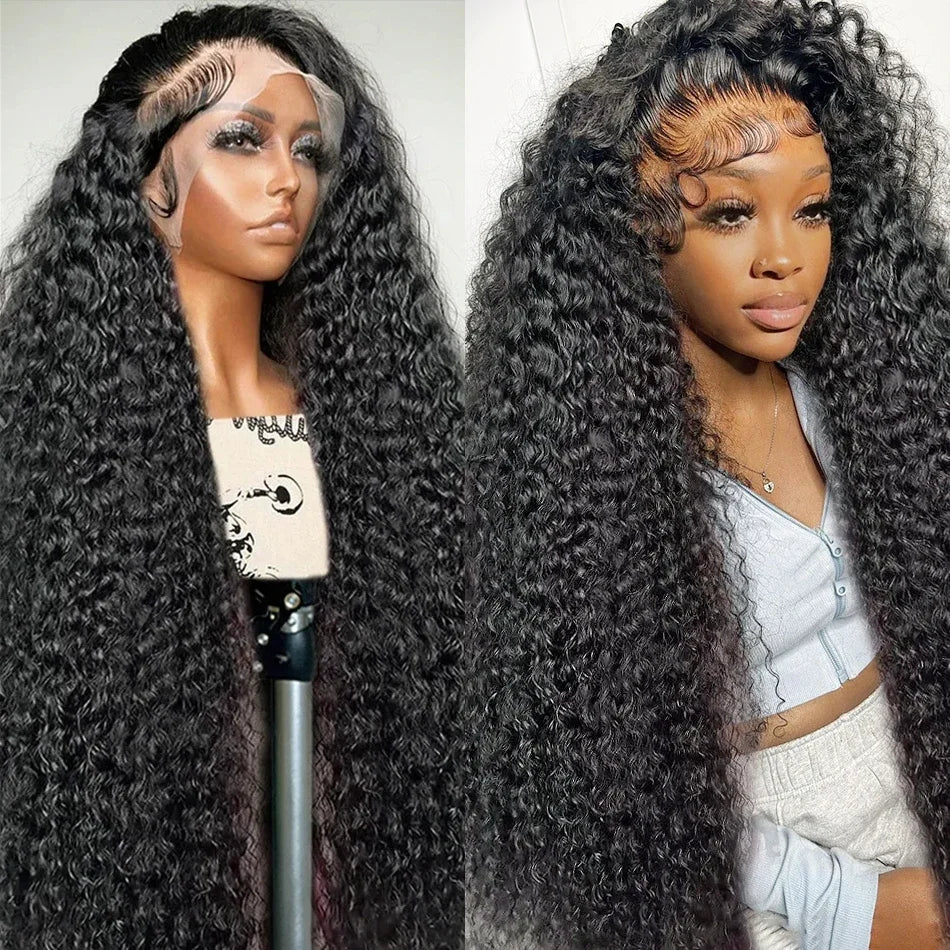 Loose Deep Wave Human Hair Wigs 30 inch Water Curly 360 Lace Front Human Hair Wigs For Women