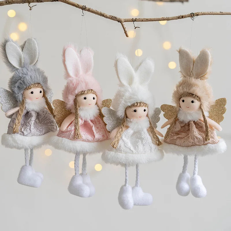 Lovely Girl Angel Santa Snowman Elk Dolls Pendant Xmas Tree Ornaments