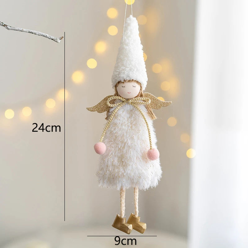 Lovely Girl Angel Santa Snowman Elk Dolls Pendant Xmas Tree Ornaments