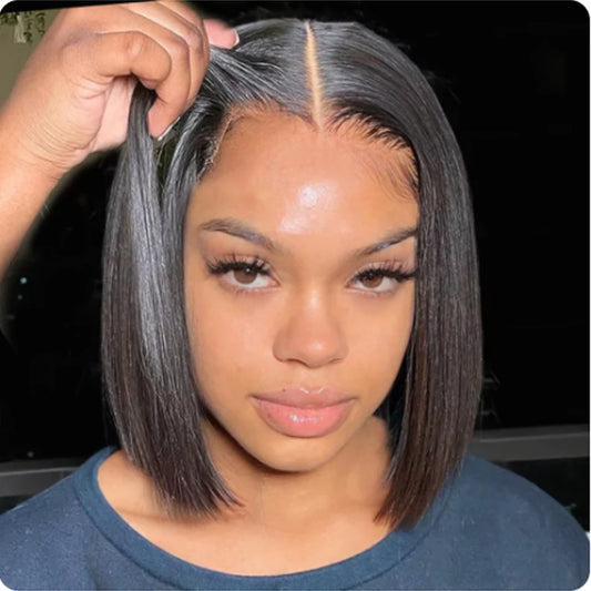 Pre Cut Lace Front Wigs Human Hair Upgraded No Glue Lace Front Wigs For Women