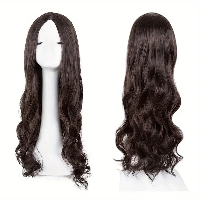 Women's Synthetic Black Blonde Long Curly Wig, 27 Inch Long Curly Wig,