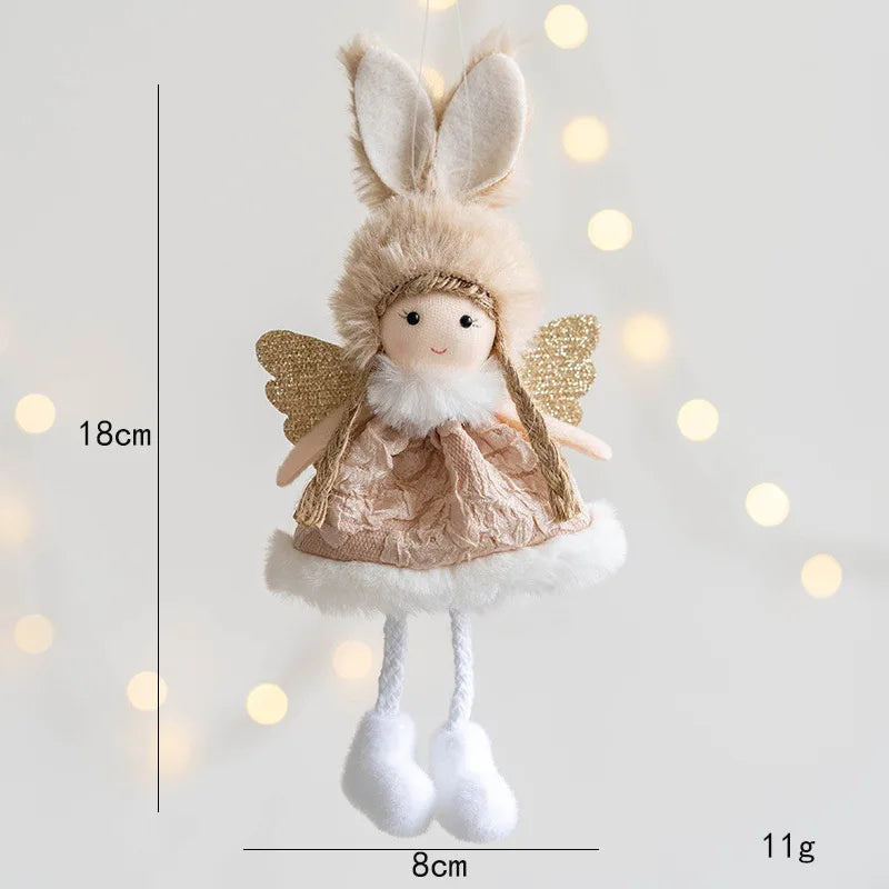 Lovely Girl Angel Santa Snowman Elk Dolls Pendant Xmas Tree Ornaments