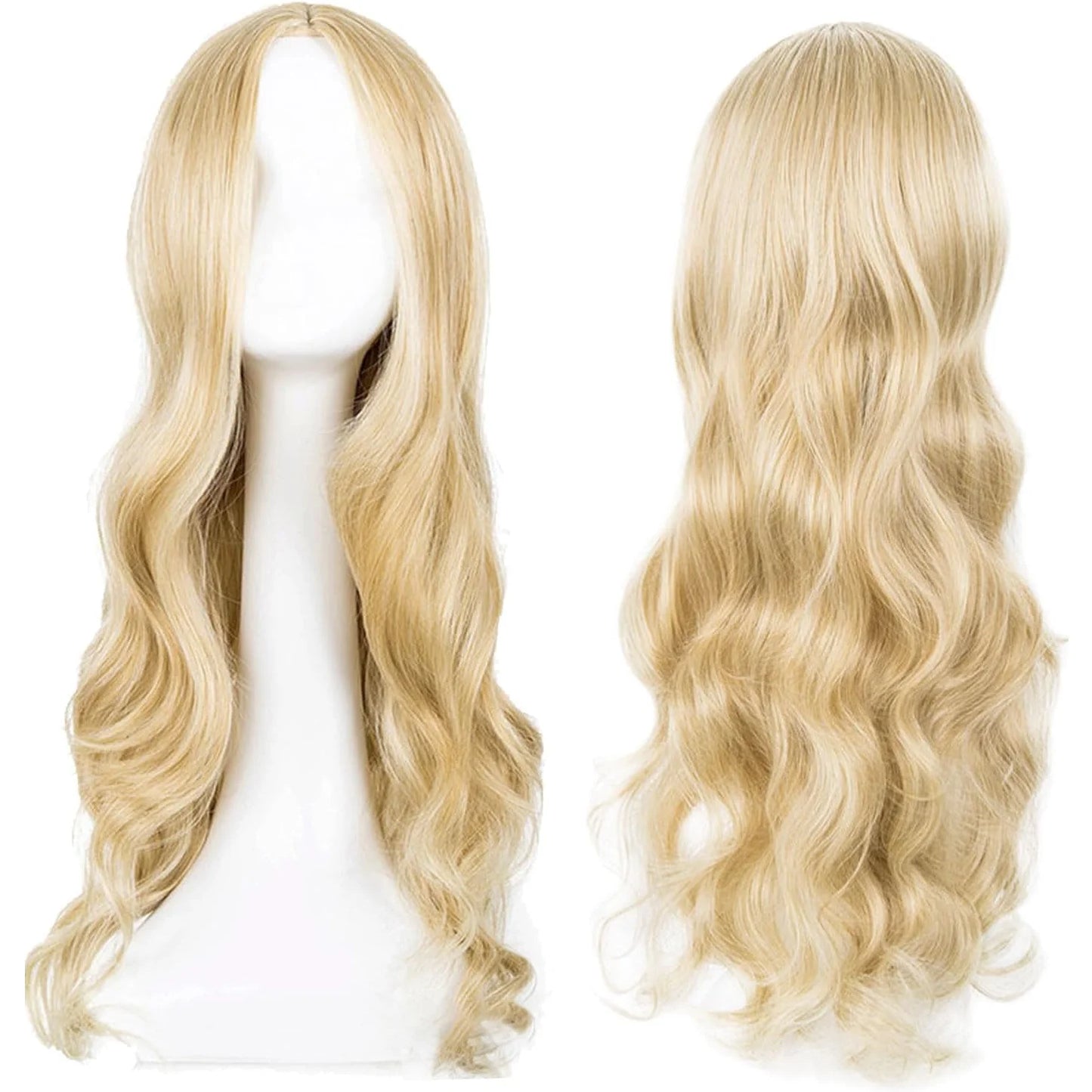 Women's Synthetic Black Blonde Long Curly Wig, 27 Inch Long Curly Wig,