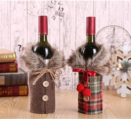 Christmas Wine Bottle Cover Merry Christmas Decorations For Home