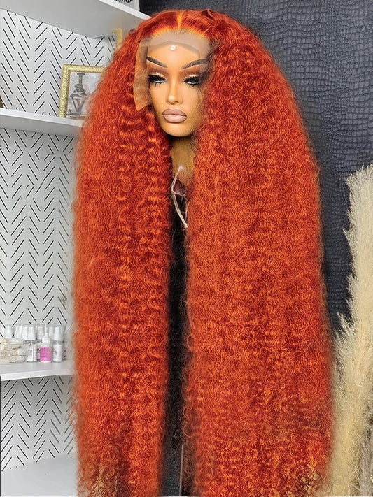 Orange Ginger Deep Wave 13x4 Lace front Wig 30 40 inch 13x6 hd lace front wig