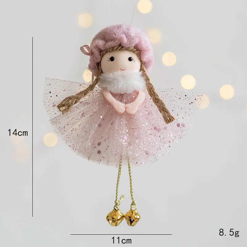 Lovely Girl Angel Santa Snowman Elk Dolls Pendant Xmas Tree Ornaments