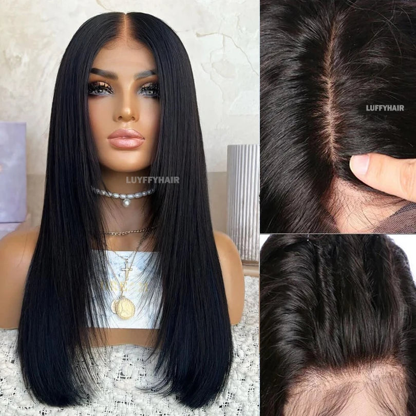 Straight Transparent Lace Human Hair Wigs