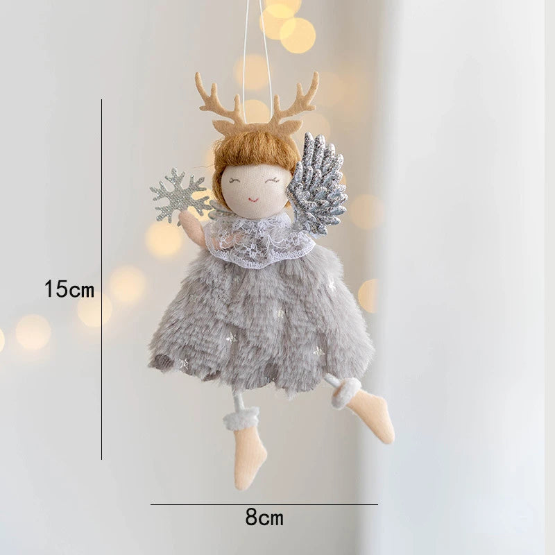 Lovely Girl Angel Santa Snowman Elk Dolls Pendant Xmas Tree Ornaments